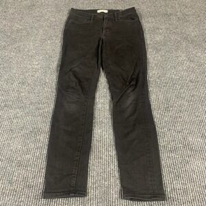 Madewell Jeans Women's 27 Black Roadtripper Skinny Stretch 28x29 Mide Rise Faded